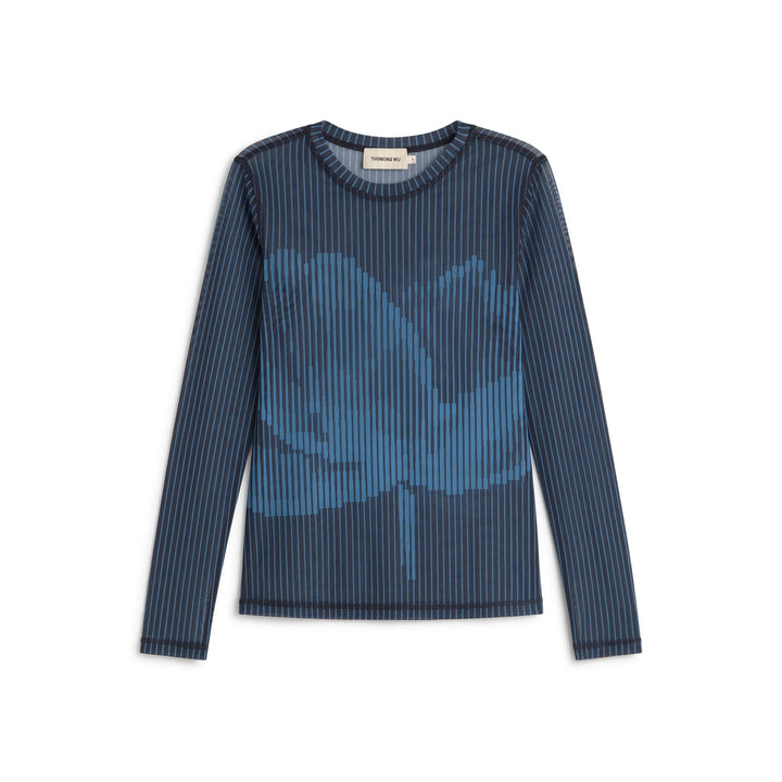 TOP - Thinking Mu, Lotus Print Navy Tere