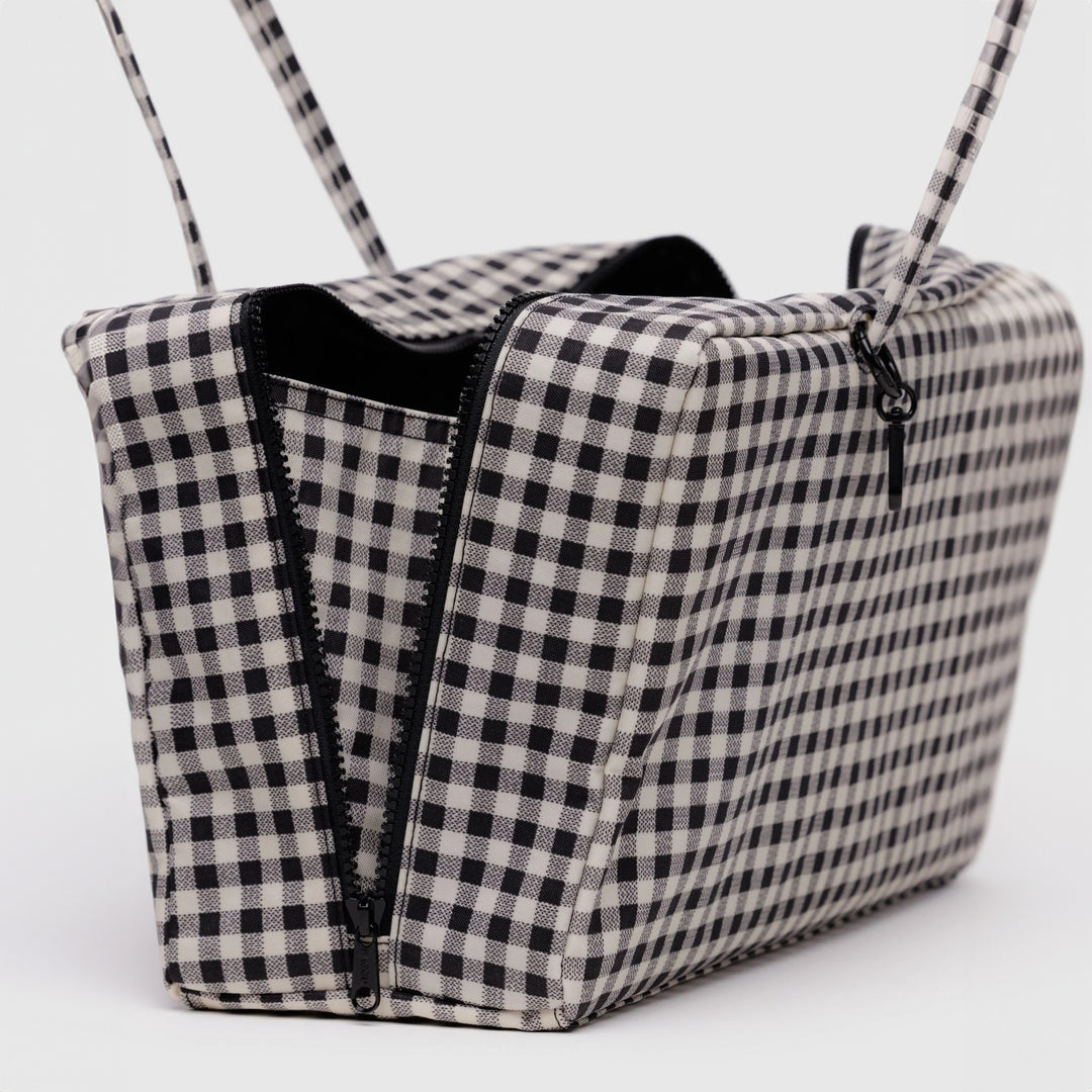BOLSO - Baggu, Black & White Gingham Medium Nylon Bowler