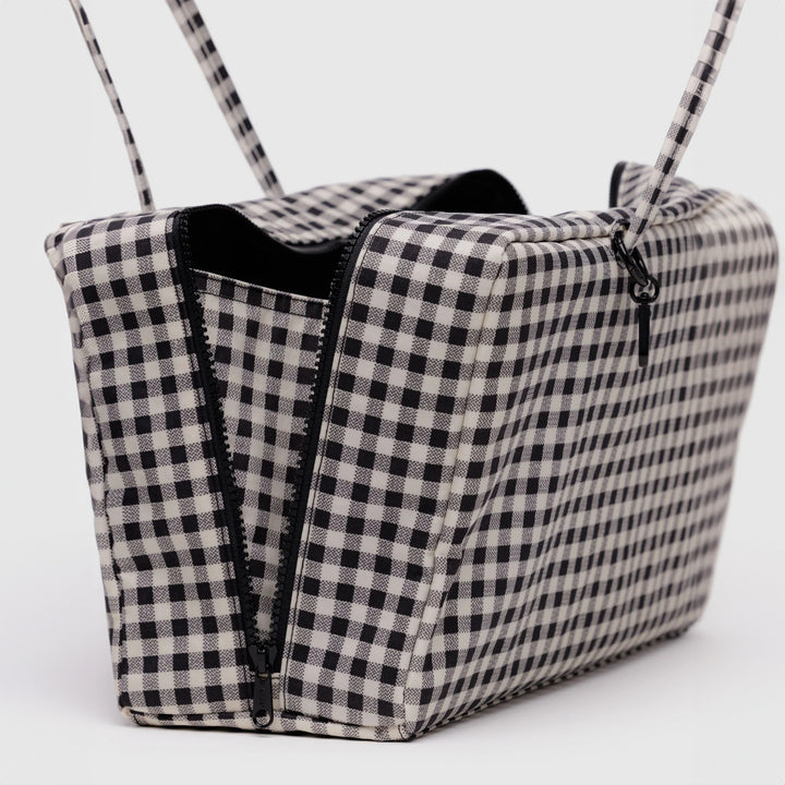 BOLSO - Baggu, Black & White Gingham Medium Nylon Bowler