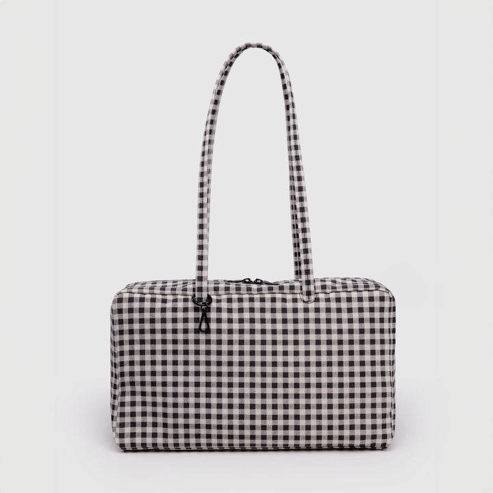 BOLSO - Baggu, Black & White Gingham Medium Nylon Bowler