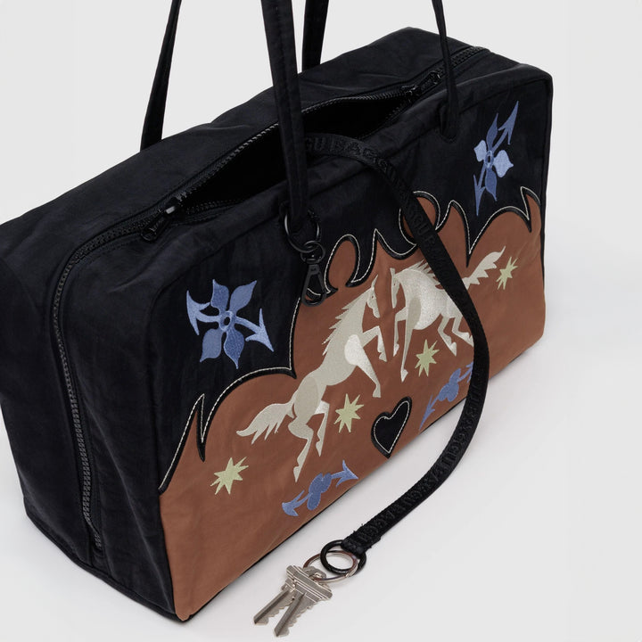 BOLSO - Baggu, Medium Nylon Bowler Bag Western Appliqué
