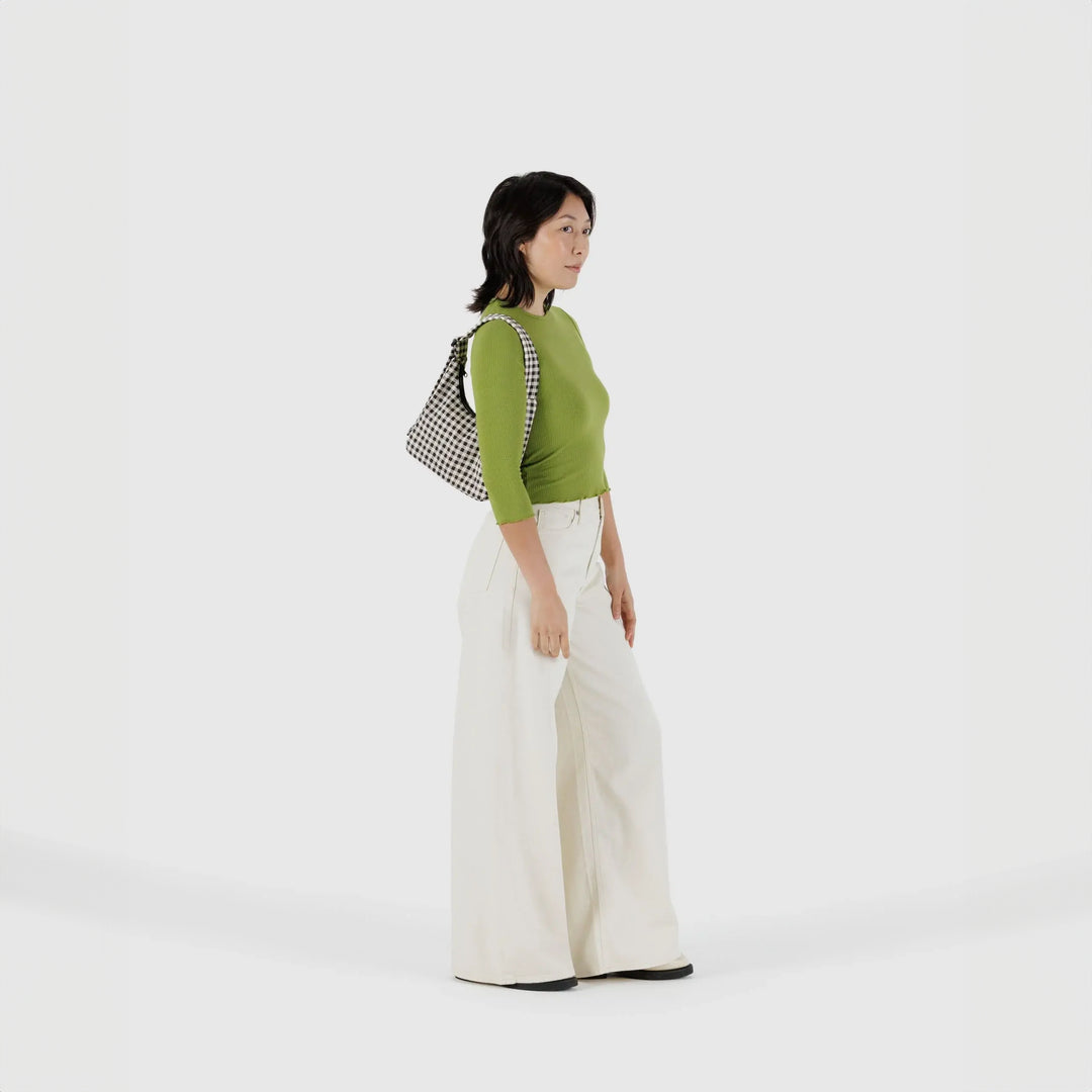 BOLSO - Baggu, Mini Nylon Shoulder Bag Black & White Gingham