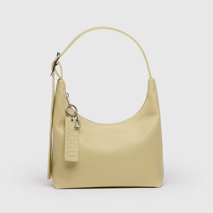 BOLSO - Baggu, Mini Recycled Leather Shoulder Bag Straw