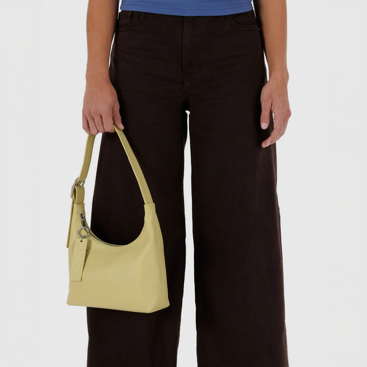 BOLSO - Baggu, Mini Recycled Leather Shoulder Bag Straw