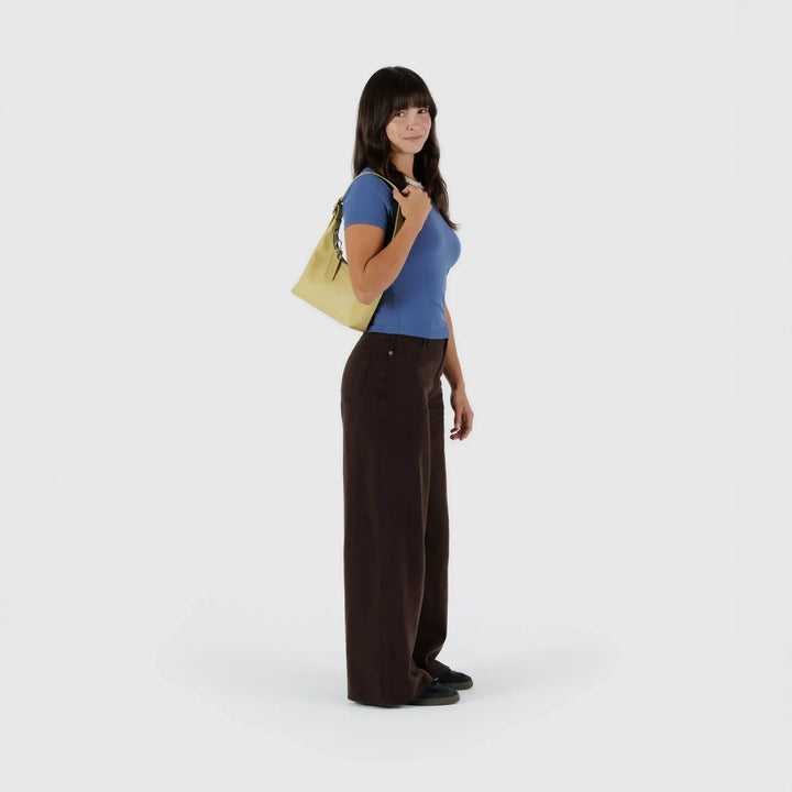BOLSO - Baggu, Mini Recycled Leather Shoulder Bag Straw