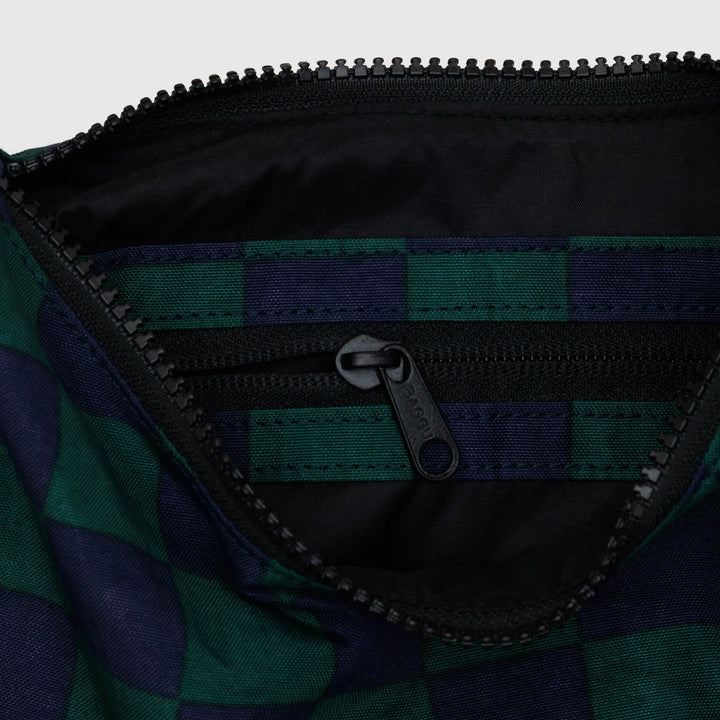 BOLSO - Baggu, Small Crescent Navy Green Check