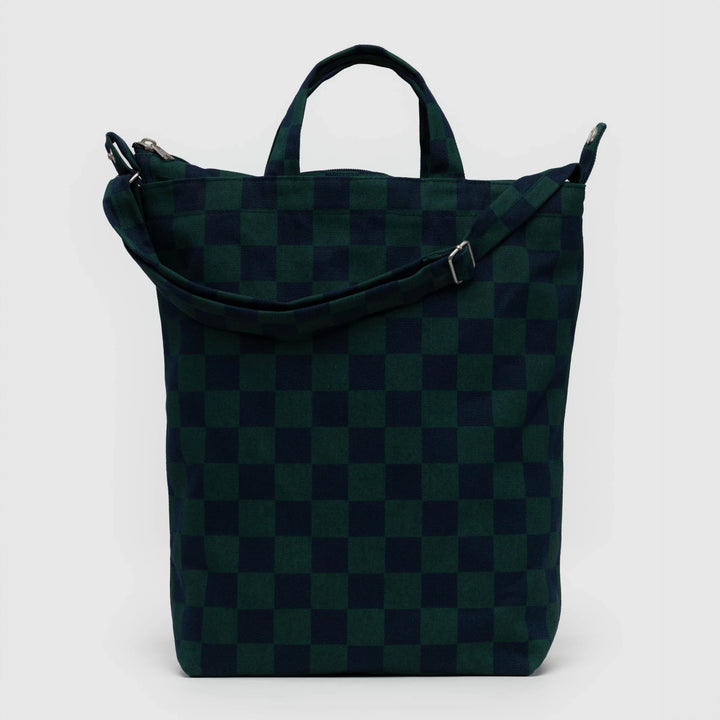 TOTE BAG - Baggu, Zip Duck Bag Navy Green Check