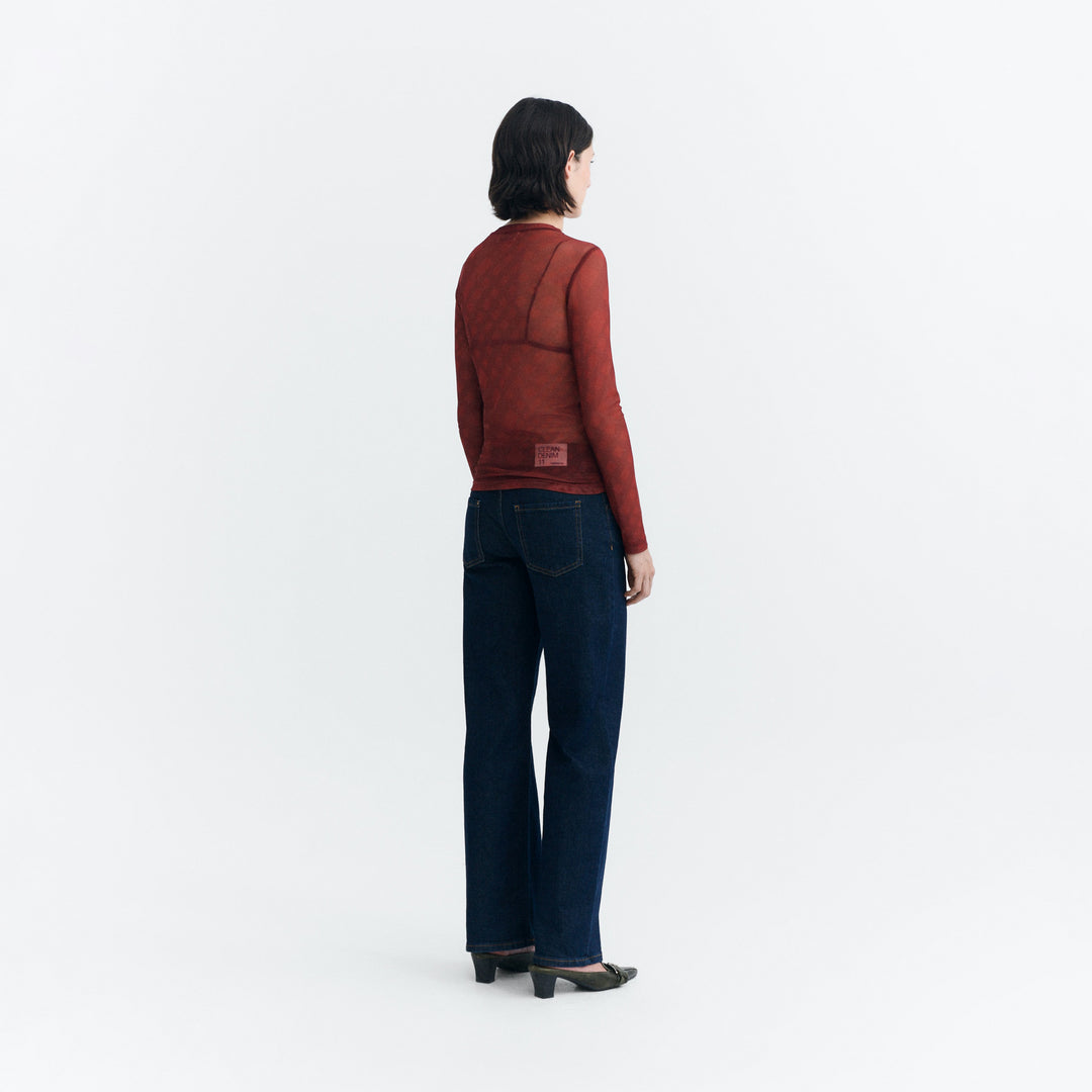 TOP - Thinking Mu, Noir Print Red Tere