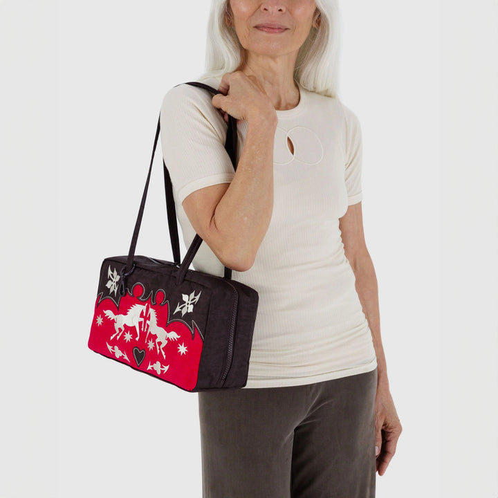 BOLSO - Baggu, Nylon Bowler Bag Western Appliqué