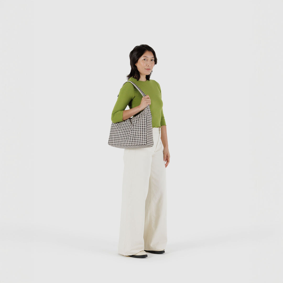 BOLSO - Baggu, Nylon Shoulder Bag Black & White Gingham
