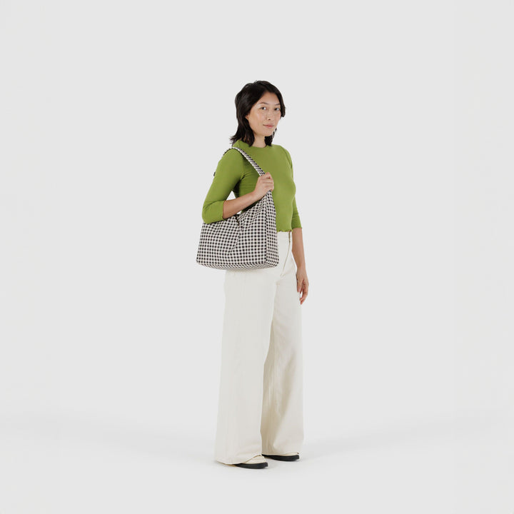 BOLSO - Baggu, Nylon Shoulder Bag Black & White Gingham