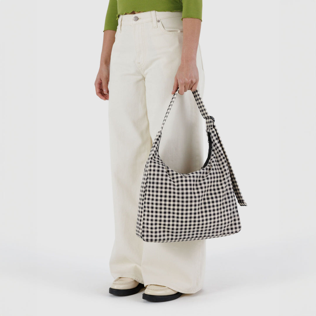 BOLSO - Baggu, Nylon Shoulder Bag Black & White Gingham