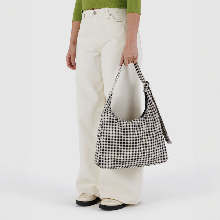 BOLSO - Baggu, Nylon Shoulder Bag Black & White Gingham