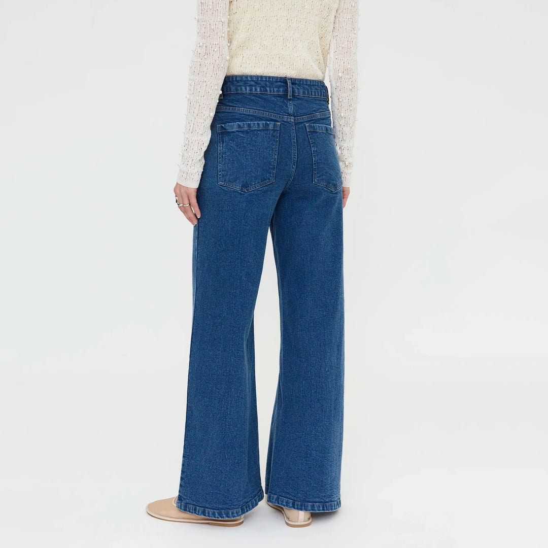 PANTALÓN - Wild Pony, Vaquero wide leg azul