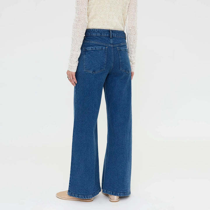 PANTALÓN - Wild Pony, Vaquero wide leg azul