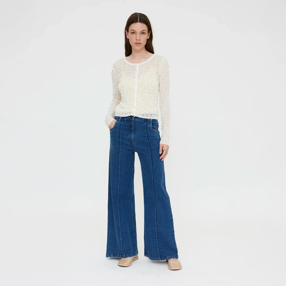 PANTALÓN - Wild Pony, Vaquero wide leg azul