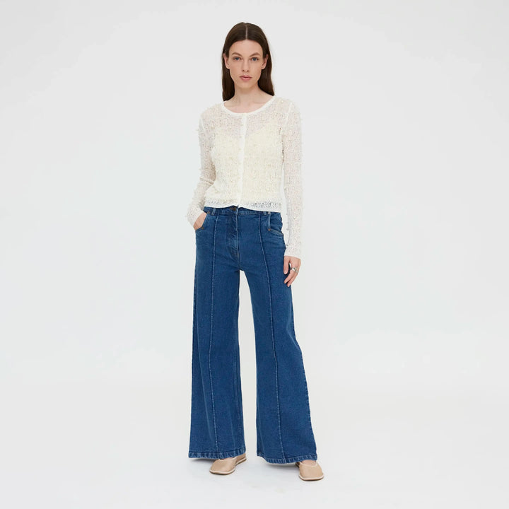 PANTALÓN - Wild Pony, Vaquero wide leg azul