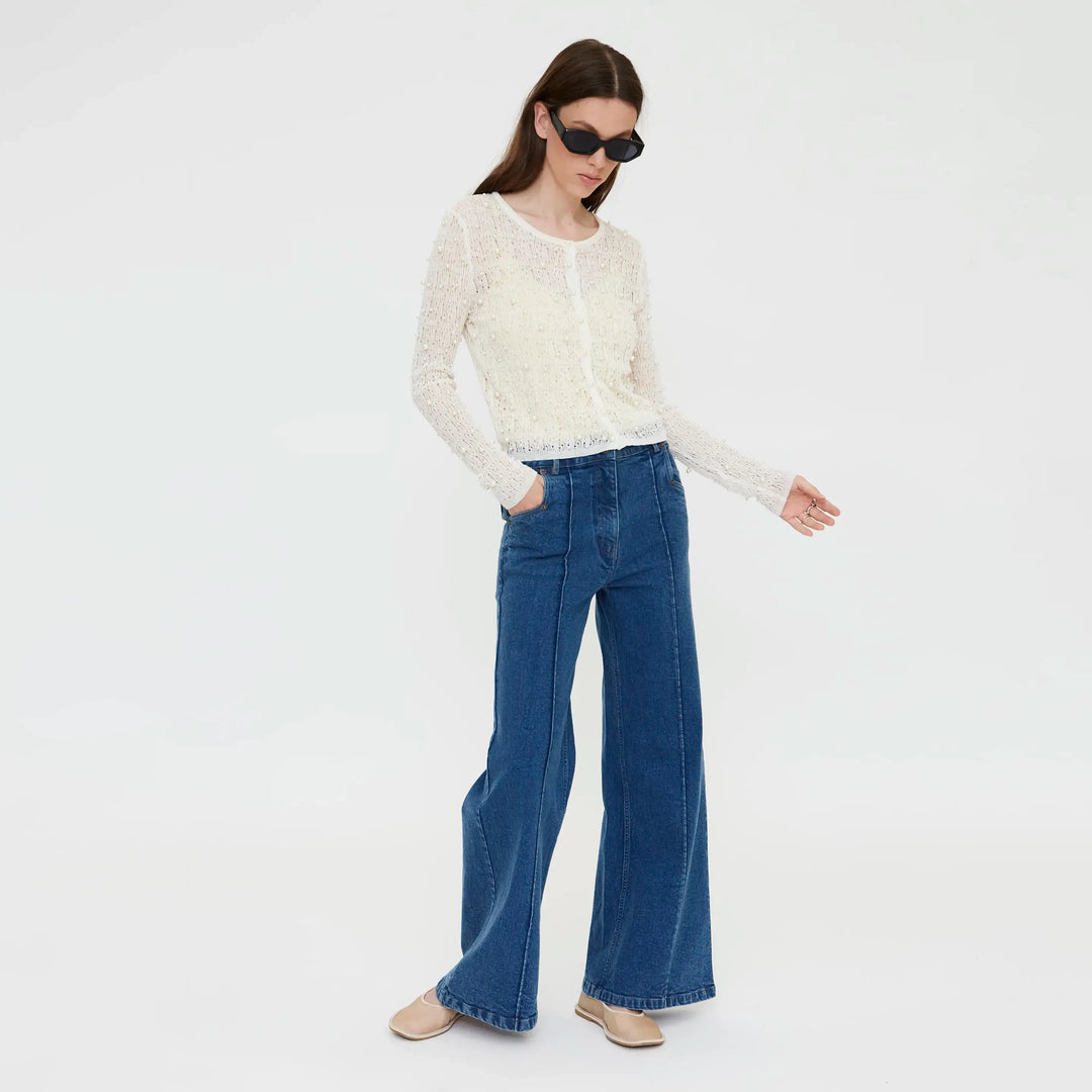 PANTALÓN - Wild Pony, Vaquero wide leg azul