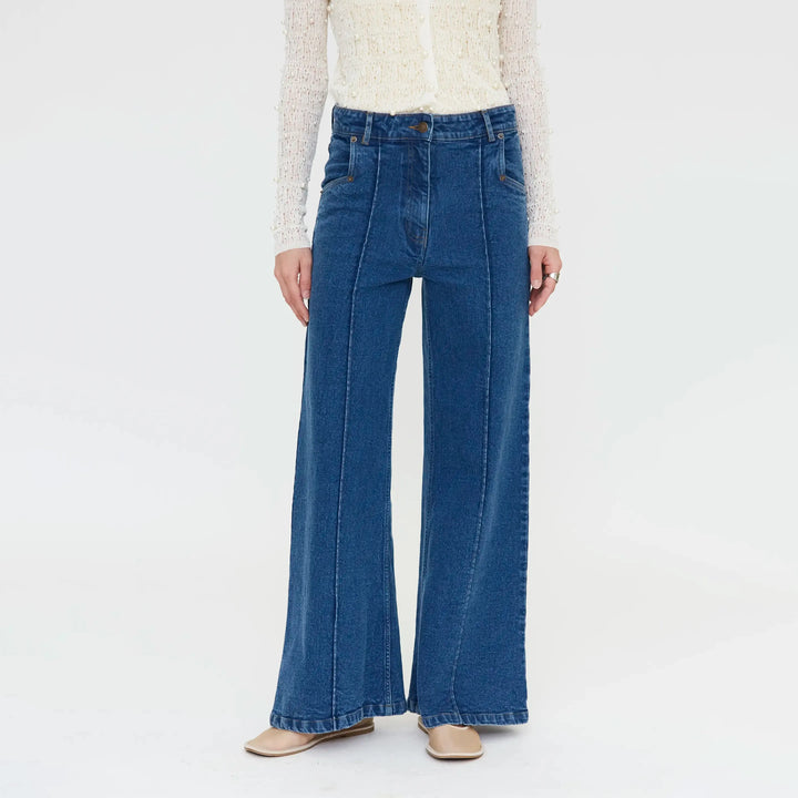 PANTALÓN - Wild Pony, Vaquero wide leg azul