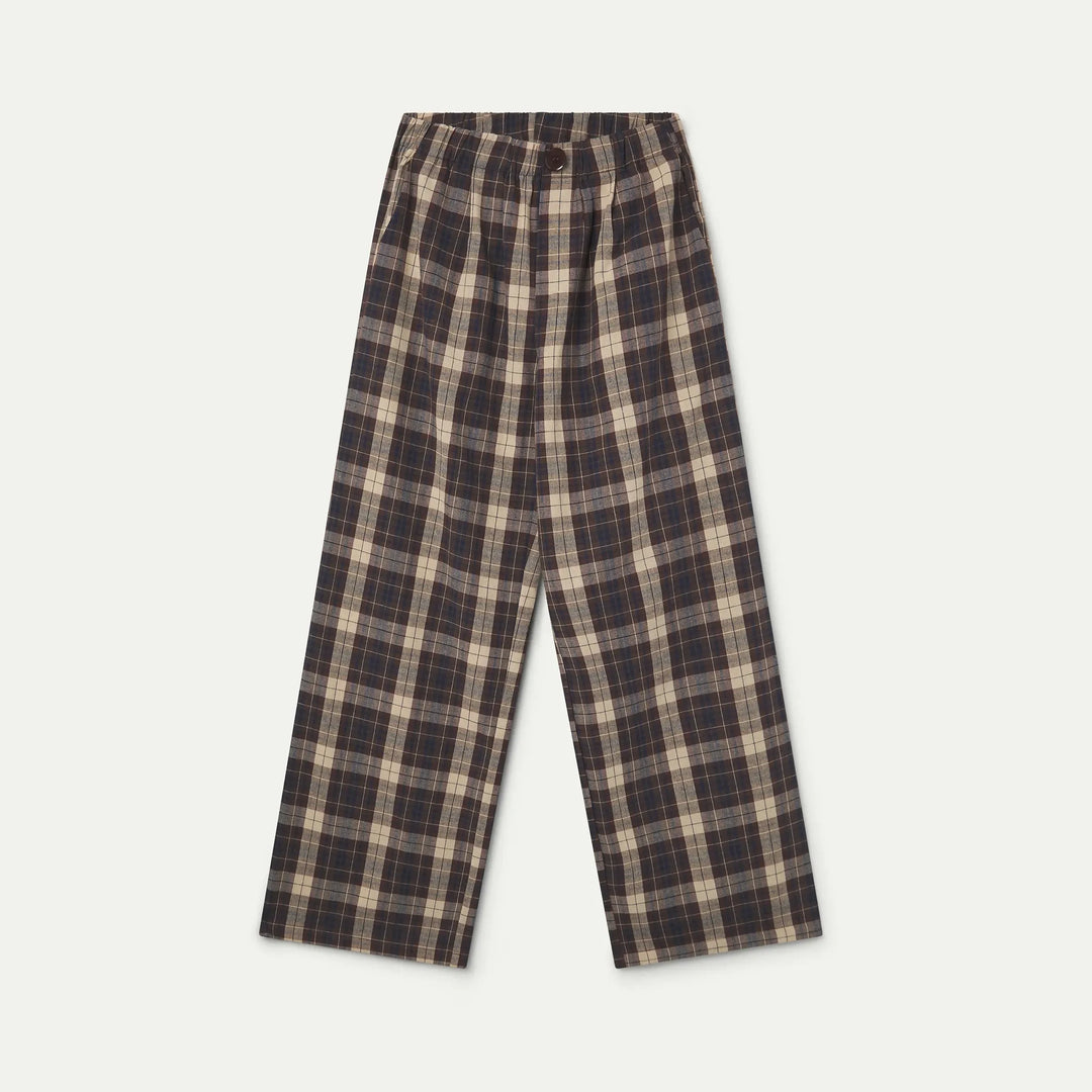 PANTALÓN - Compañía Fantástica, Algodón con estampado de cuadros marrón