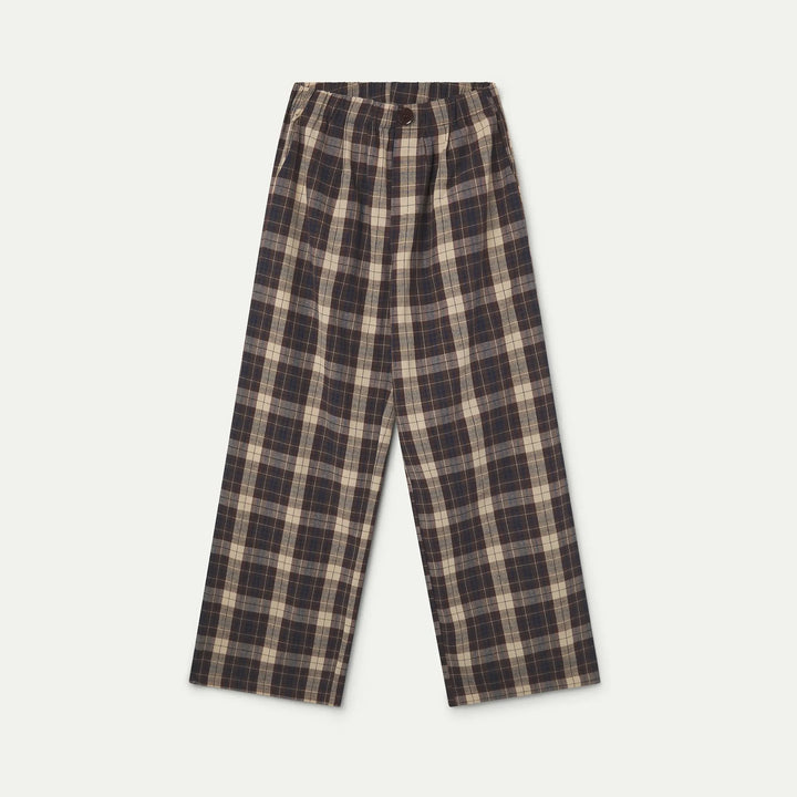 PANTALÓN - Compañía Fantástica, Algodón con estampado de cuadros marrón