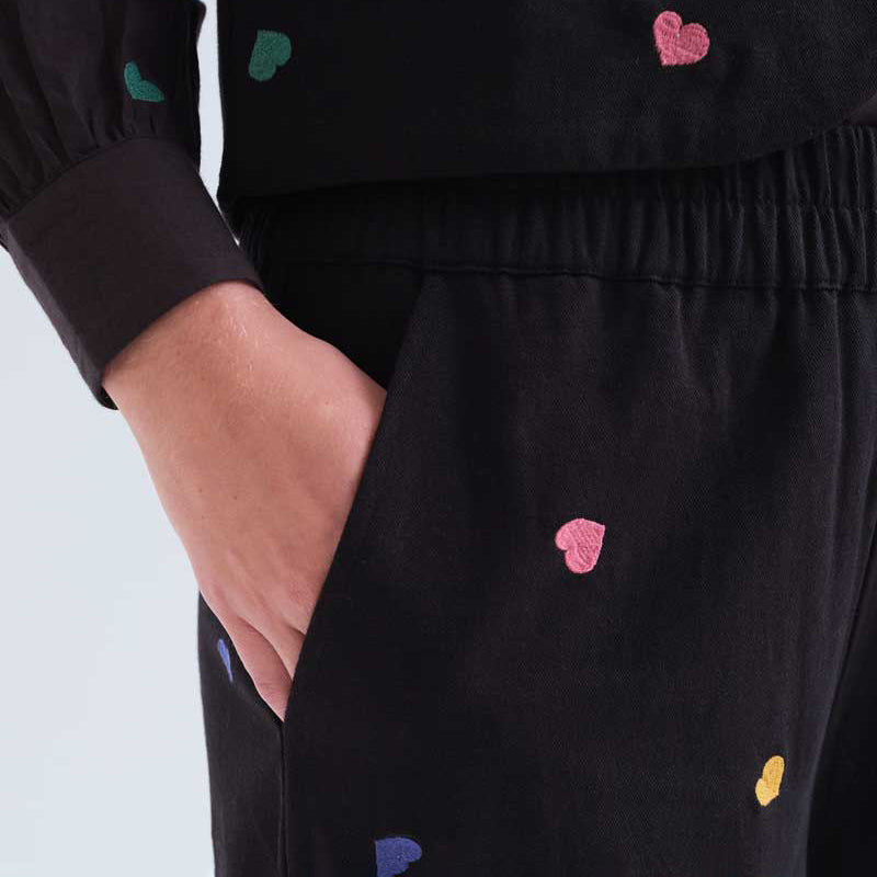 PANTALONI - Compañía Fantástica, Jeans blu con stampa Paisley