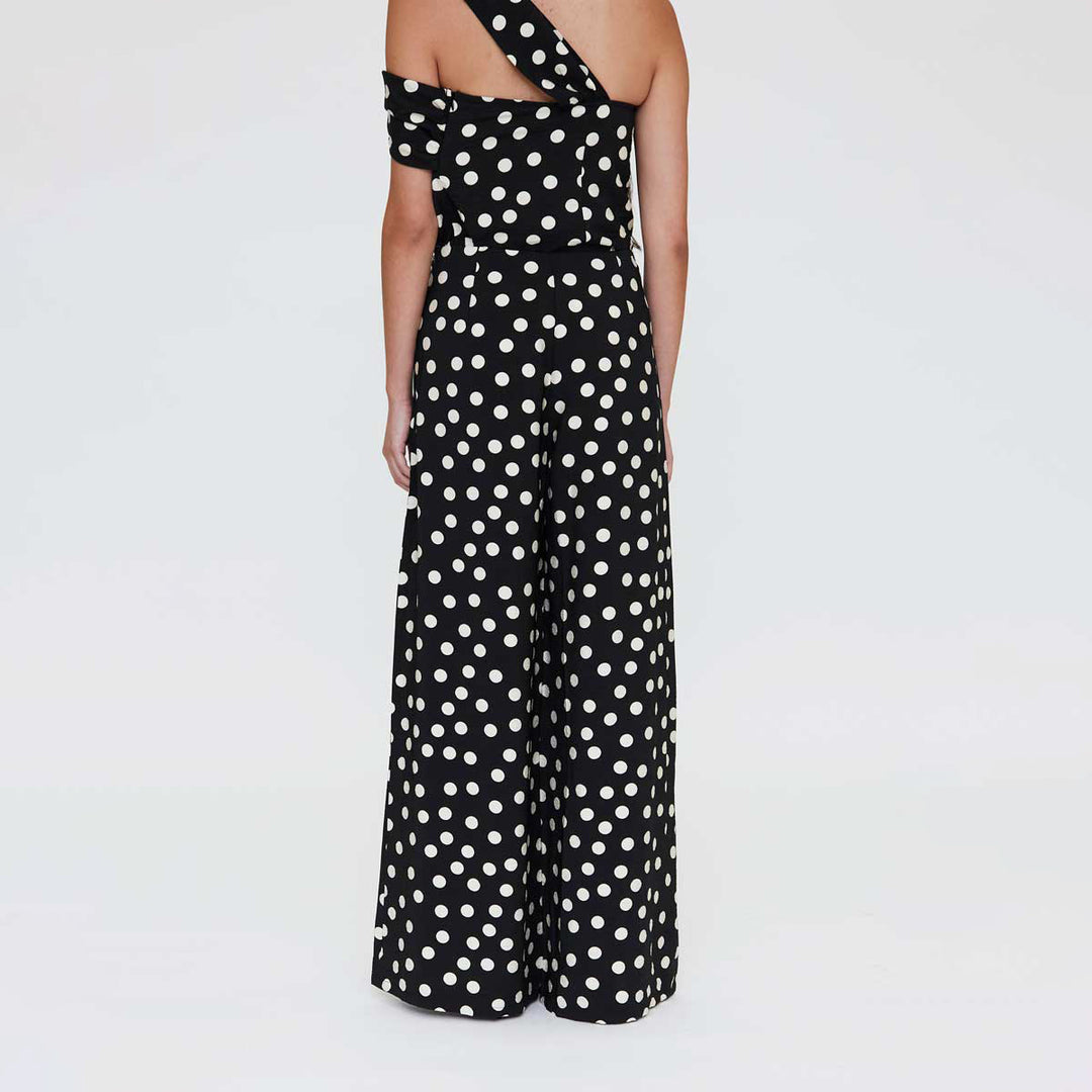 PANTALÓN - Wild Pony, Negro con estampado lunares blancos