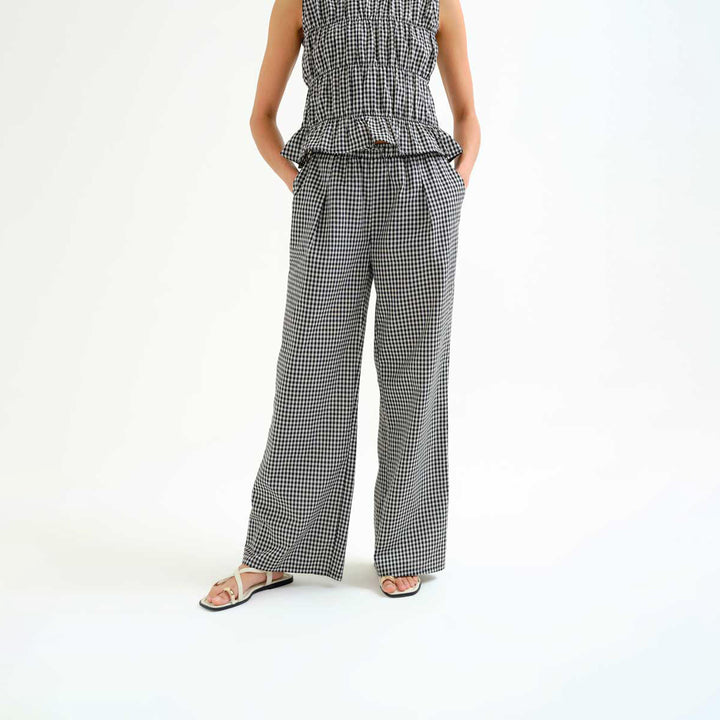 PANTALÓN - Compañía Fantástica, Cuadros vichy negro