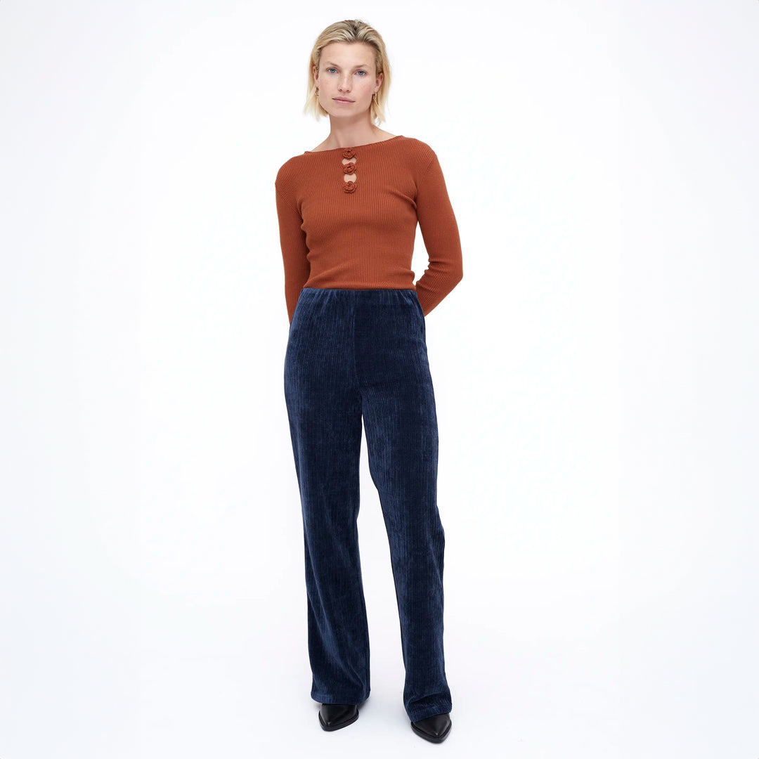 PANTALÓN - Wild Pony,  Pana de terciopelo Navy Blue