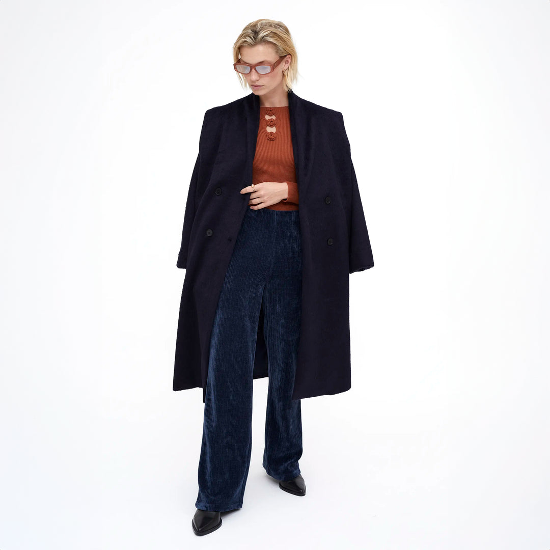 PANTALÓN - Wild Pony,  Pana de terciopelo Navy Blue