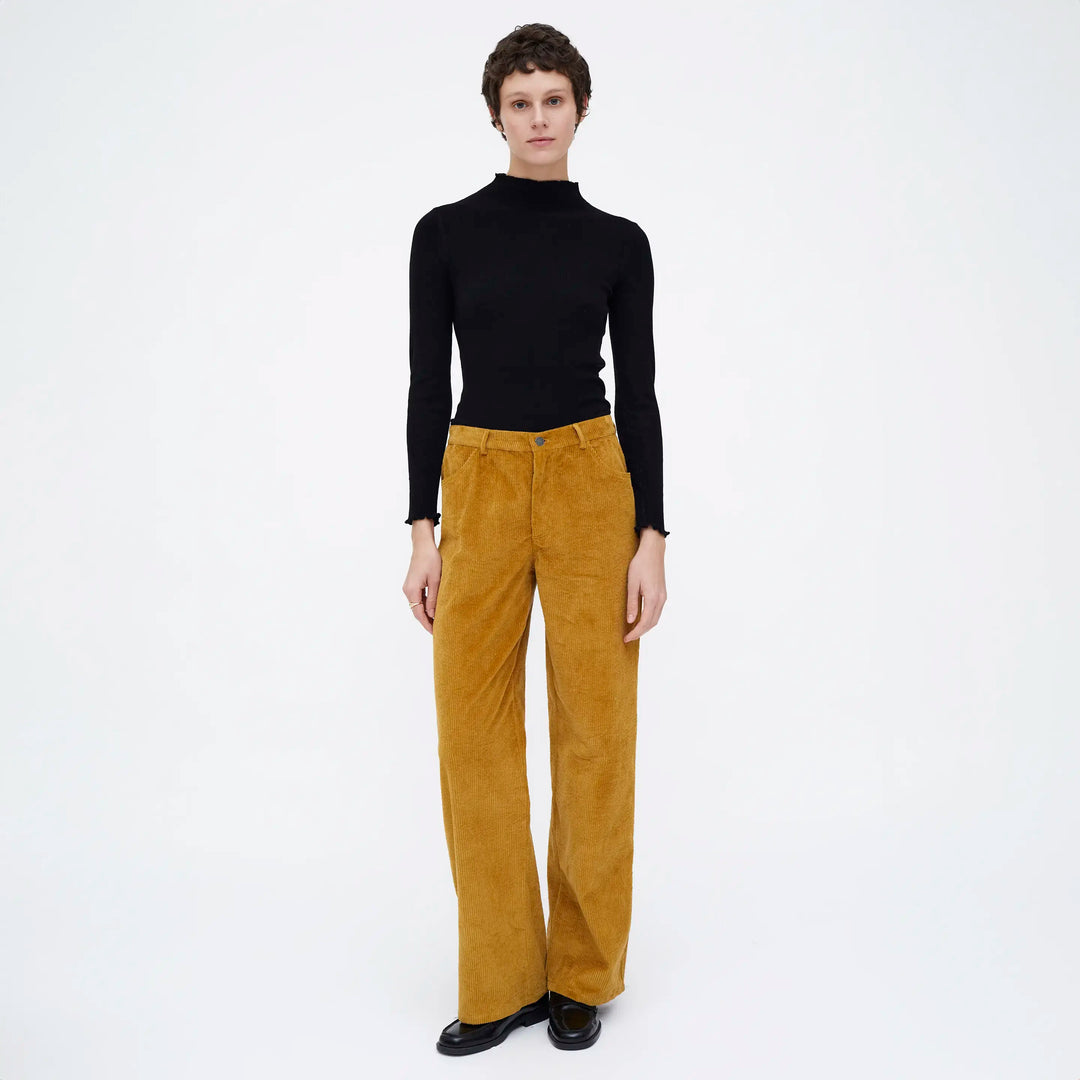 PANTALÓN - Wild Pony, Recto pana amarillo.