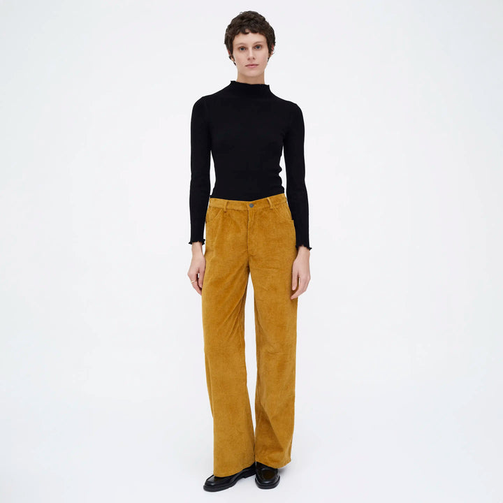 PANTALÓN - Wild Pony, Recto pana amarillo.