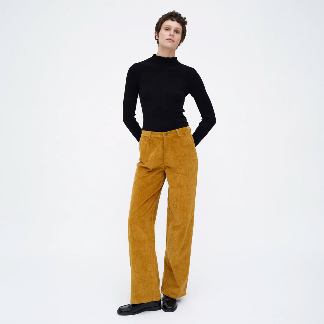 PANTALÓN - Wild Pony, Recto pana amarillo.