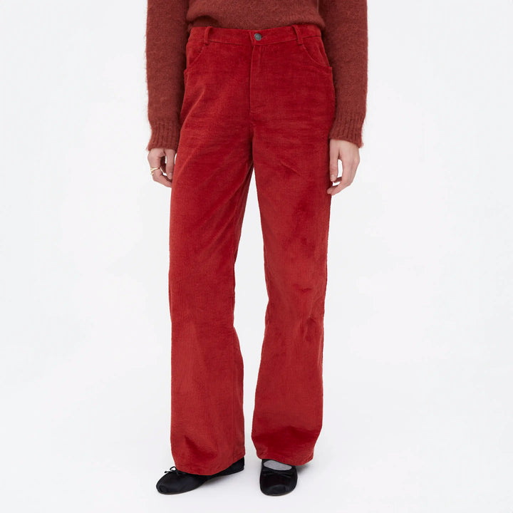 PANTALÓN - Wild Pony, Recto pana rojo.