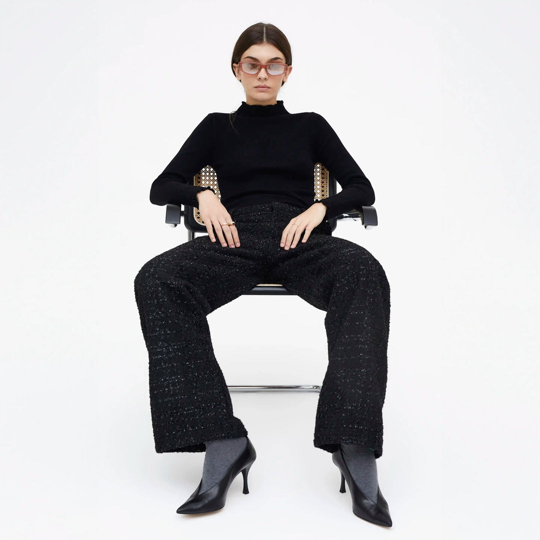 PANTALÓN - Wild Pony,  Recto tweed negro