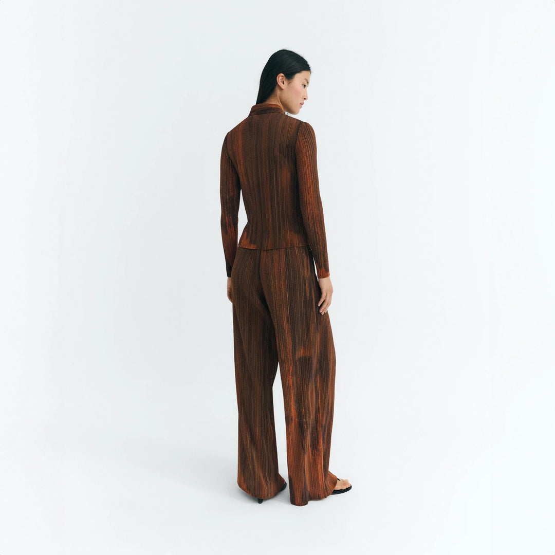PANTALÓN - Thinking Mu, Relaxed plisado naranja Maro