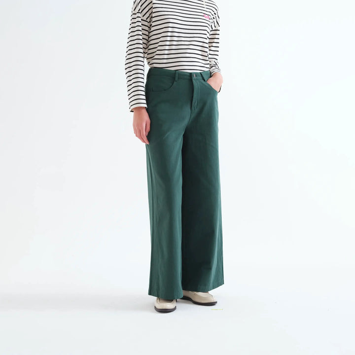 PANTALÓN - Compañía Fantástica, Vaquero 100% algodón verde petróleo