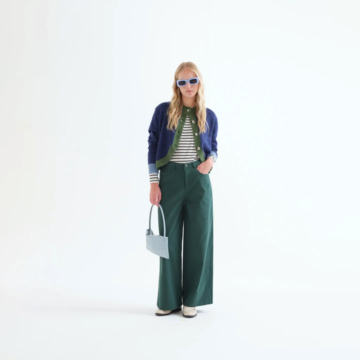 PANTALÓN - Compañía Fantástica, Vaquero 100% algodón verde petróleo