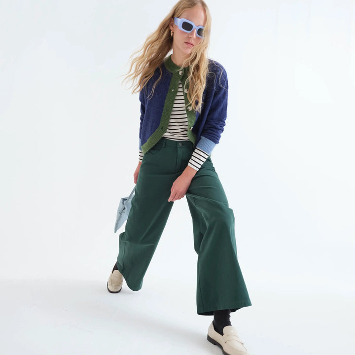 PANTALÓN - Compañía Fantástica, Vaquero 100% algodón verde petróleo
