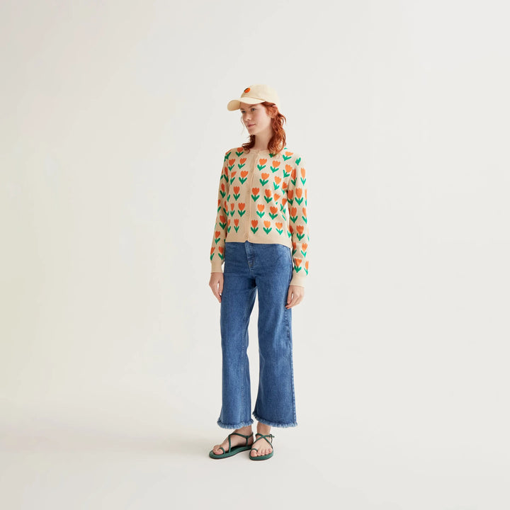 PANTALÓN - Compañía Fantástica, Vaquero azul con bajo raw-cut