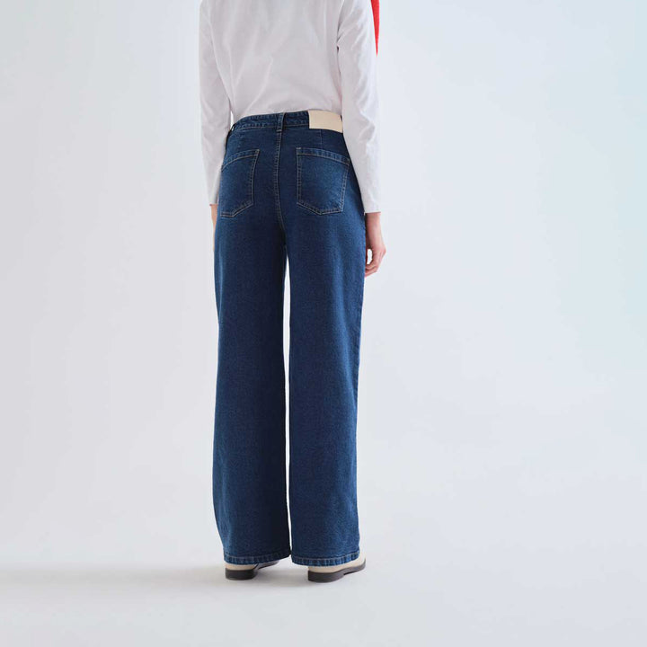PANTALÓN - Compañía Fantástica, Vaquero azul con estampado Euphonia