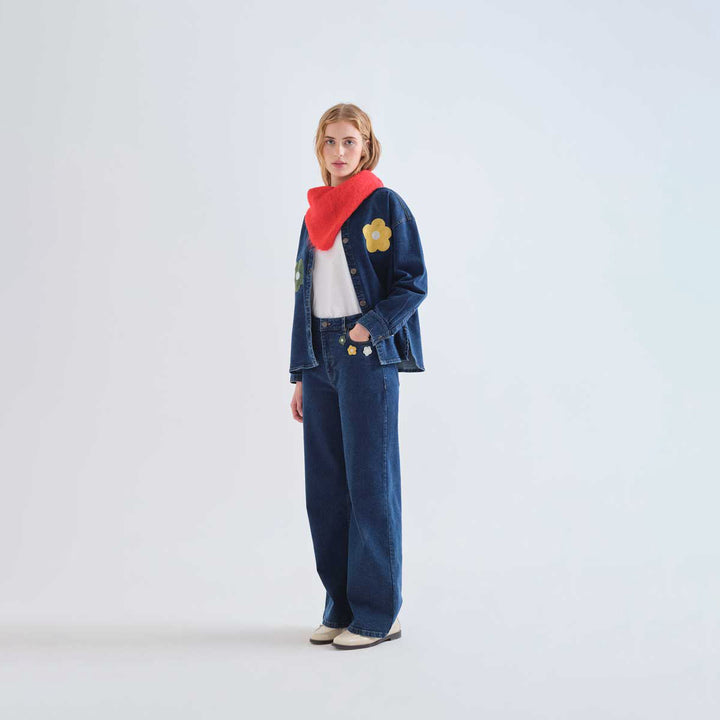 PANTALÓN - Compañía Fantástica, Vaquero azul con estampado Euphonia