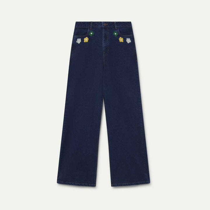 PANTALÓN - Compañía Fantástica, Vaquero azul con estampado Euphonia