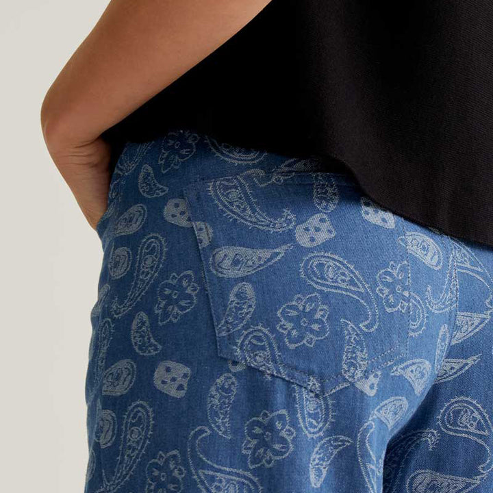 PANTALÓN - Compañía Fantástica, Vaquero azul con estampado Paisley