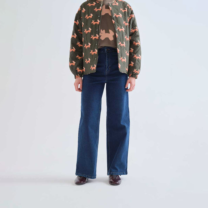 PANTALÓN - Compañía Fantástica, Vaquero azul marino con bolsillos de corazones