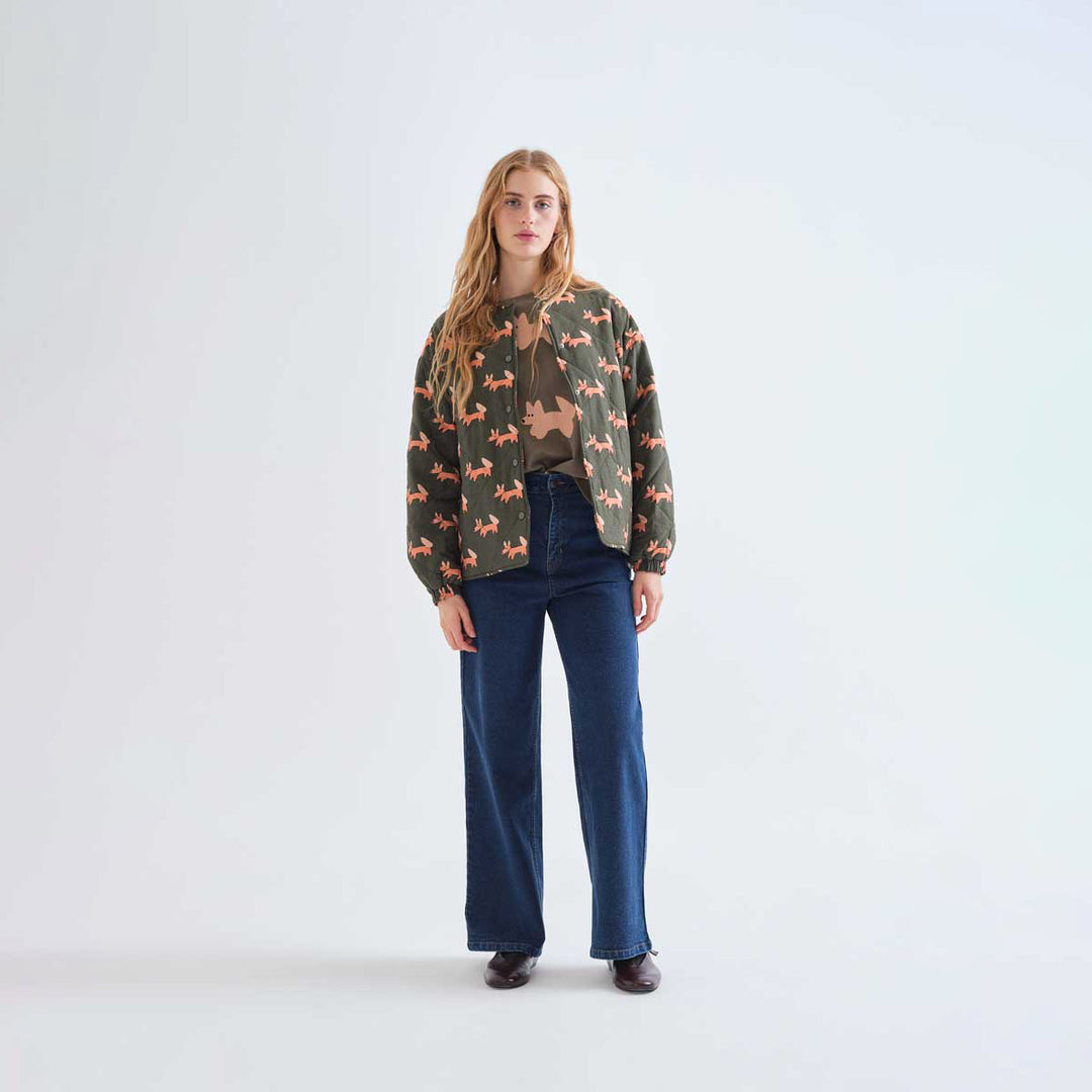 PANTALÓN - Compañía Fantástica, Vaquero azul marino con bolsillos de corazones