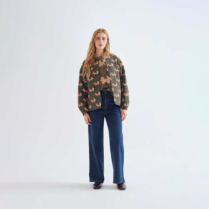 PANTALÓN - Compañía Fantástica, Vaquero azul marino con bolsillos de corazones