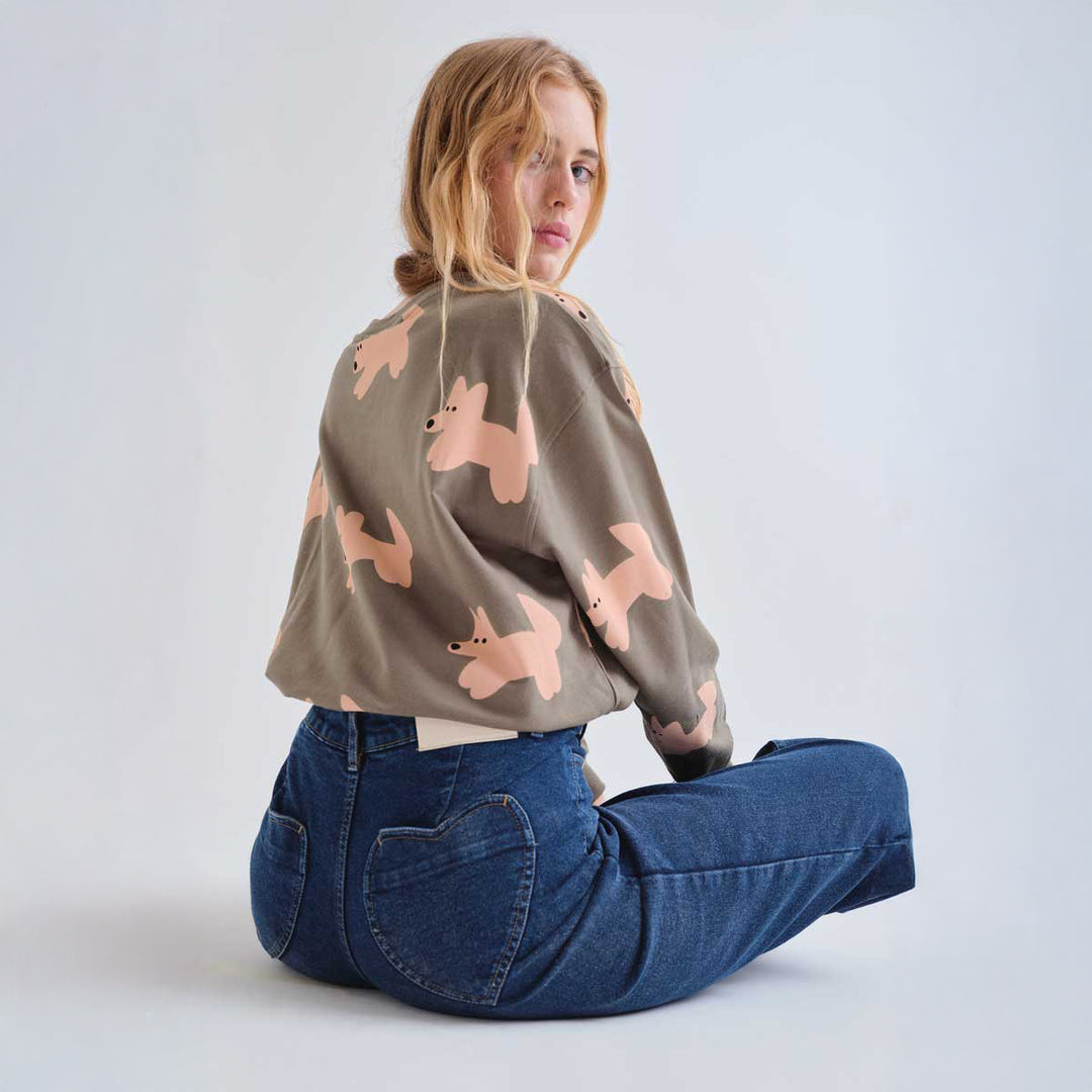 PANTALÓN - Compañía Fantástica, Vaquero azul marino con bolsillos de corazones