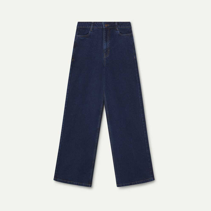 PANTALÓN - Compañía Fantástica, Vaquero azul marino con bolsillos de corazones