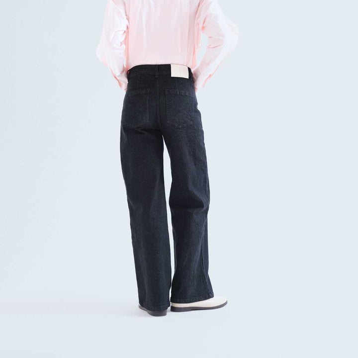 PANTALÓN - Compañía Fantástica, Vaquero negro con estampado Candy